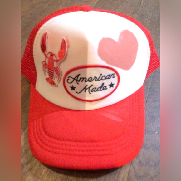 Ruxpinsrags Accessories - NEW!mupcycled Trucker Heart & Lobster Design